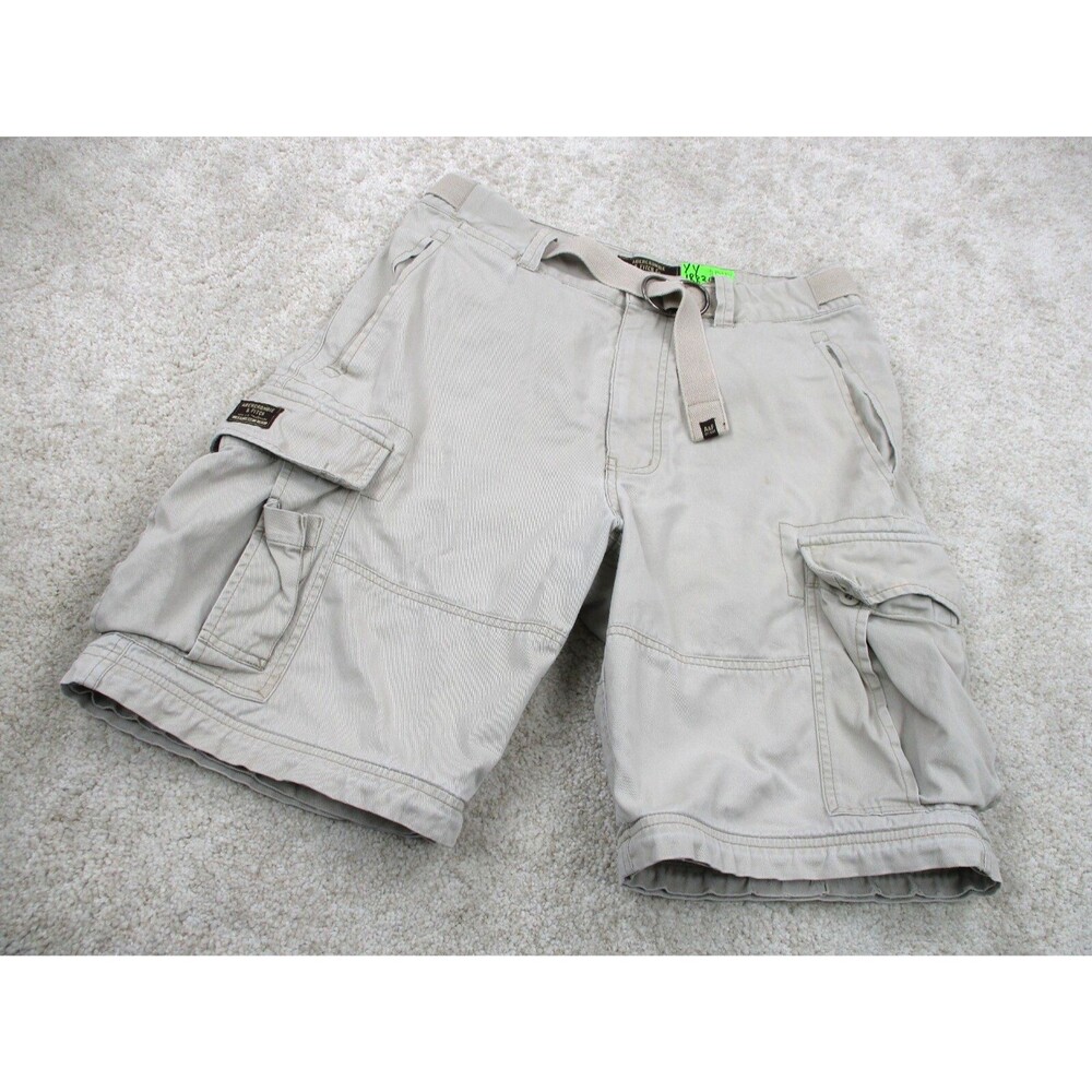 Abercrombie & Fitch Shorts Men Small 32 Brown Cargo Paratrooper Belted 32x10 * - Picture 2 of 16